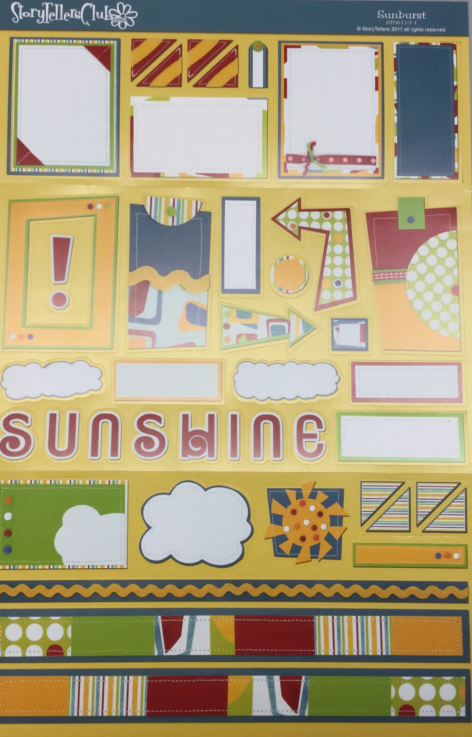 StoryTellers SUNBURST 13-1 Diecut Sheet 13"X18" Scrapbooksrus