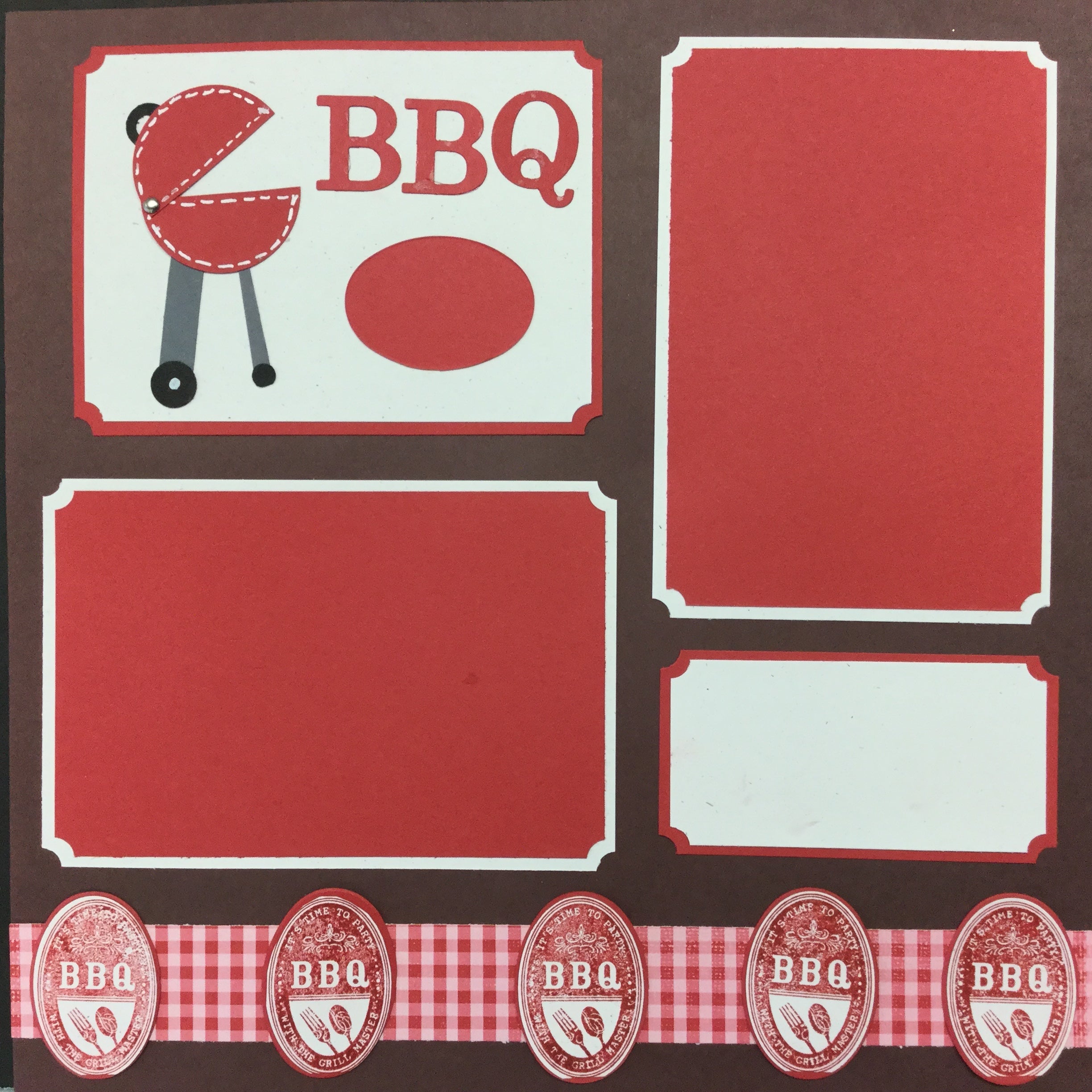 $5.00 Premade Pages BBQ GRILLMASTER (2) 12"X12" Scrapbook Pages Scrapbooksrus