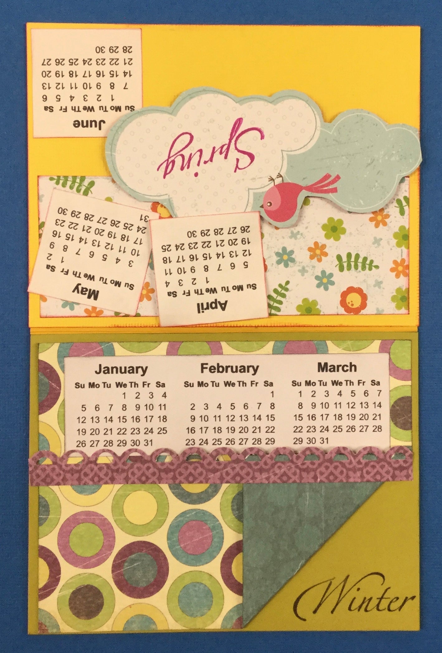 Handmade FLIP CALENDAR 2020-2021 Scrapbooksrus