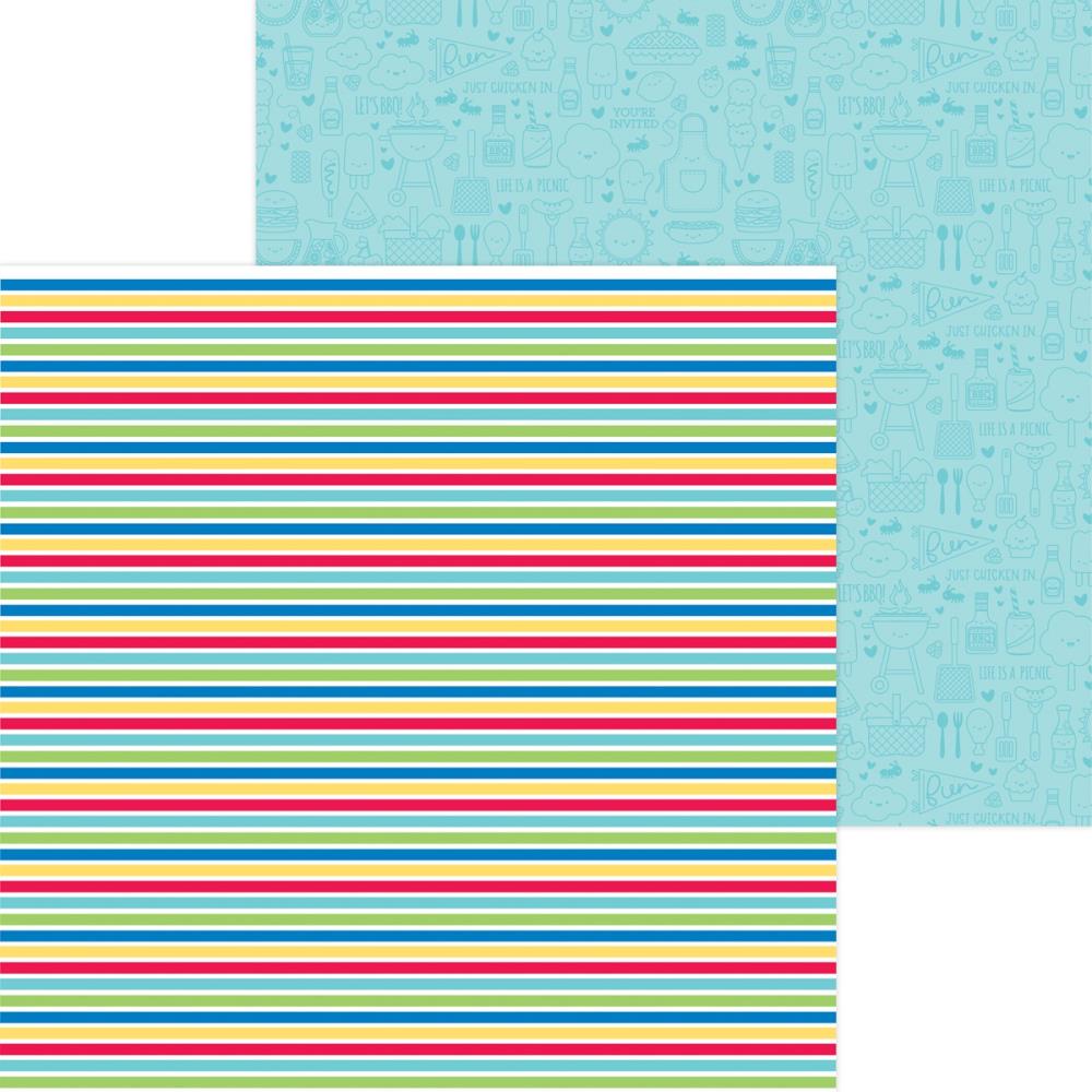 Doodlebug BAR B CUTE Paper Pack 12"X12" 13pc Scrapbooksrus