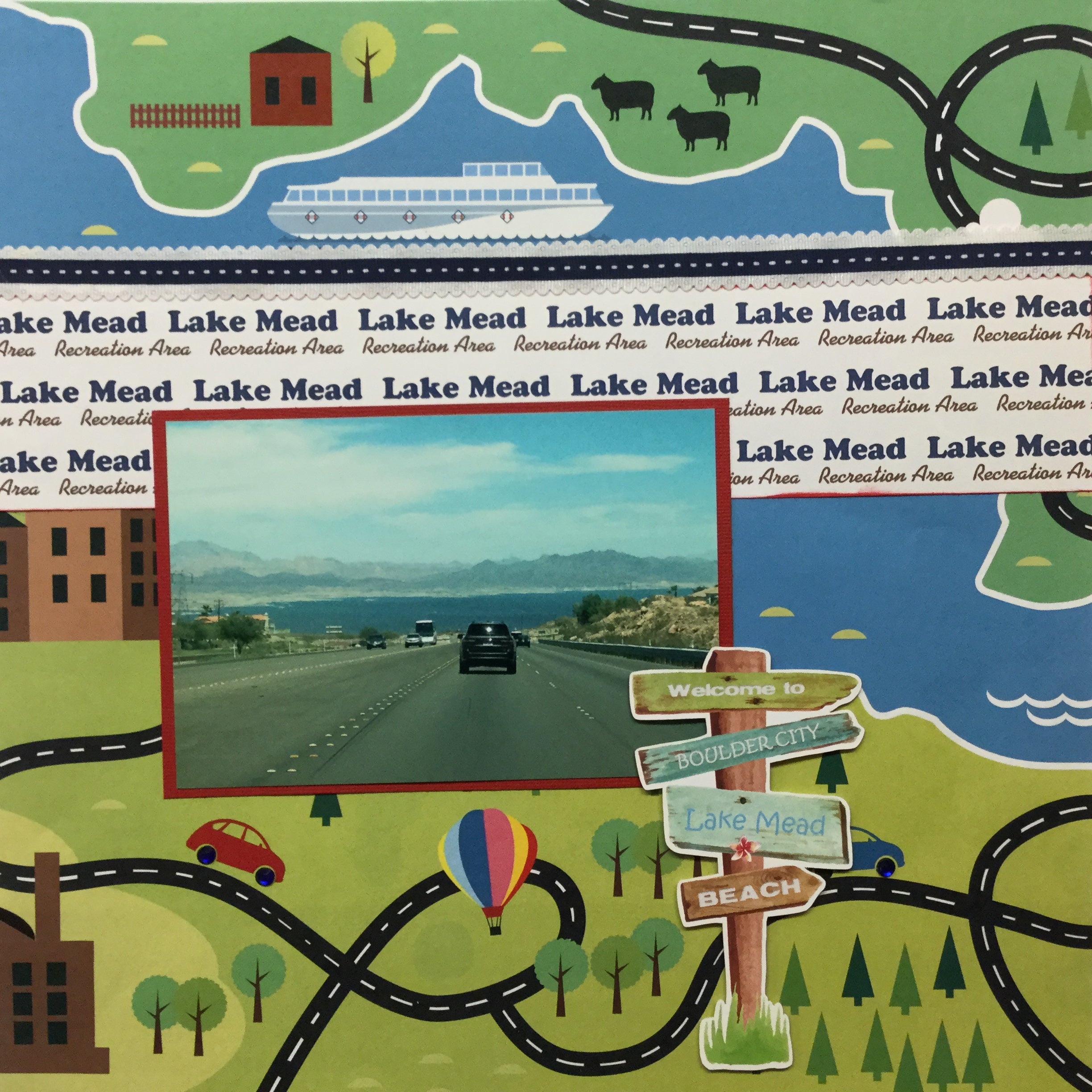 Scrapbook Customs RIVER CRUISE LAKE MEAD Single Layout Page Kit