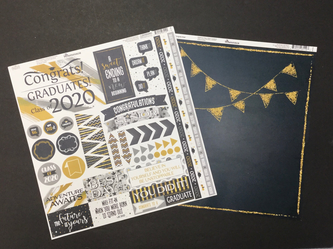 Reminisce THE GRADUATE Paper Pack 2pc Scrapbooksrus