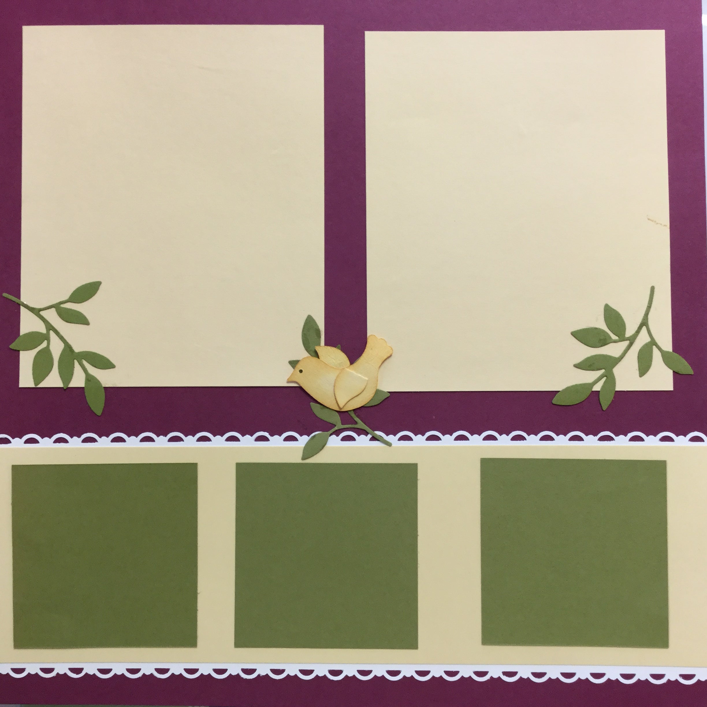 Premade HAPPY MEMORIES (2) 12”X12” Scrapbook Pages Scrapbooksrus