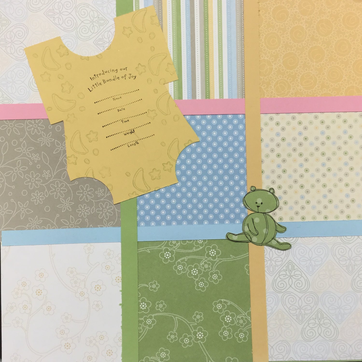 Premade Pages $5.00 BUNDLE OF JOY (2) 12"X12" Scrapbook Pages