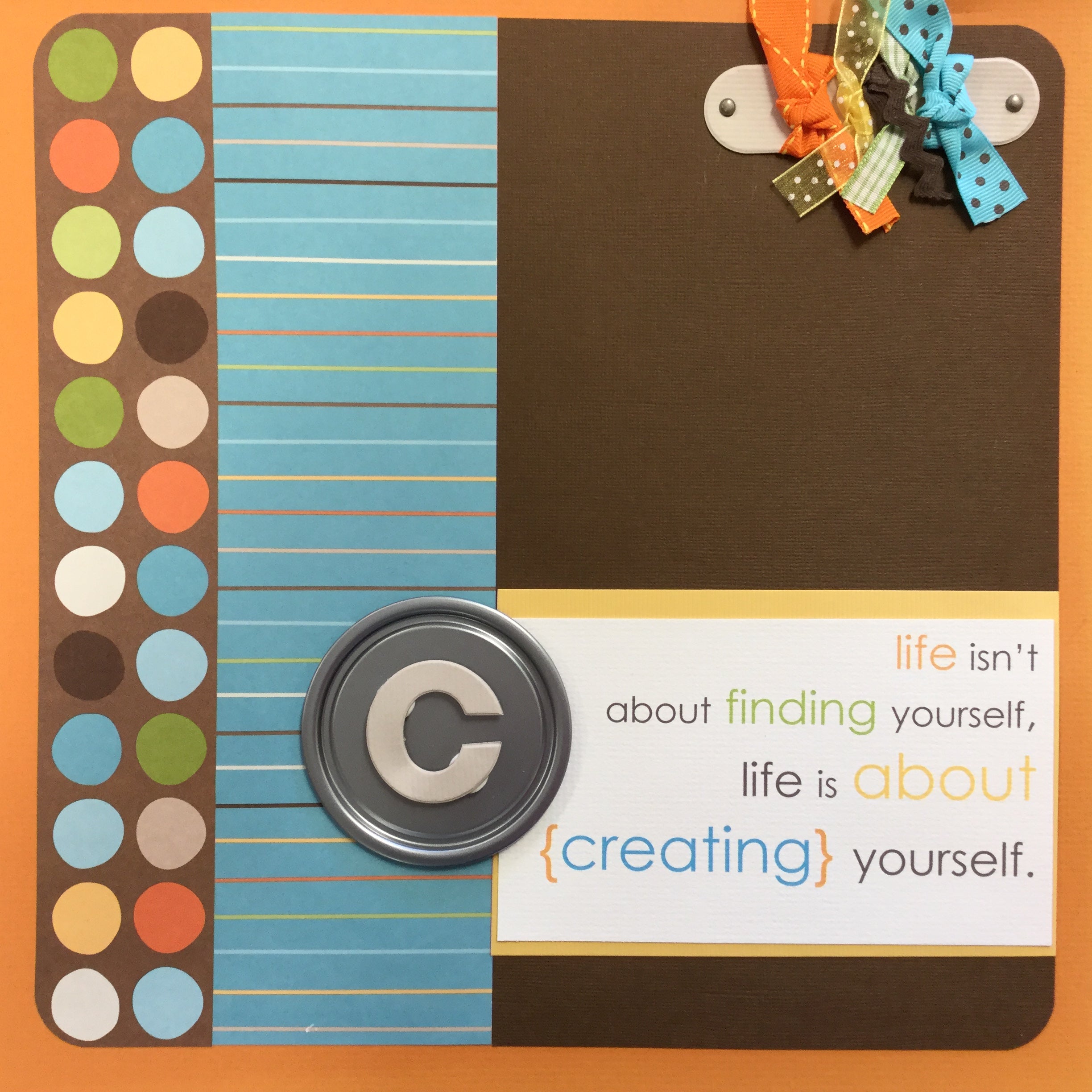 Premade Page FINDING & CREATING (1) 12"x12" Scrapbook Scrapbooksrus