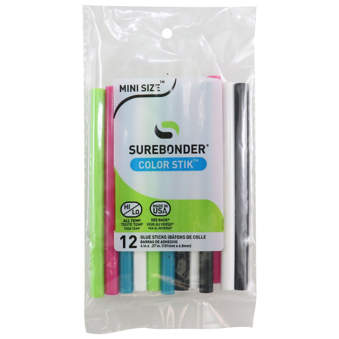 SureBonder MINI GLUE COLOR STIK 4"X.27" 12pc Scrapbooksrus