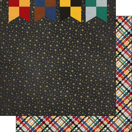 Wizarding World HOUSE BANNERS DS 12X12 Scrapbook Customs Sheet Scrapbooksrus