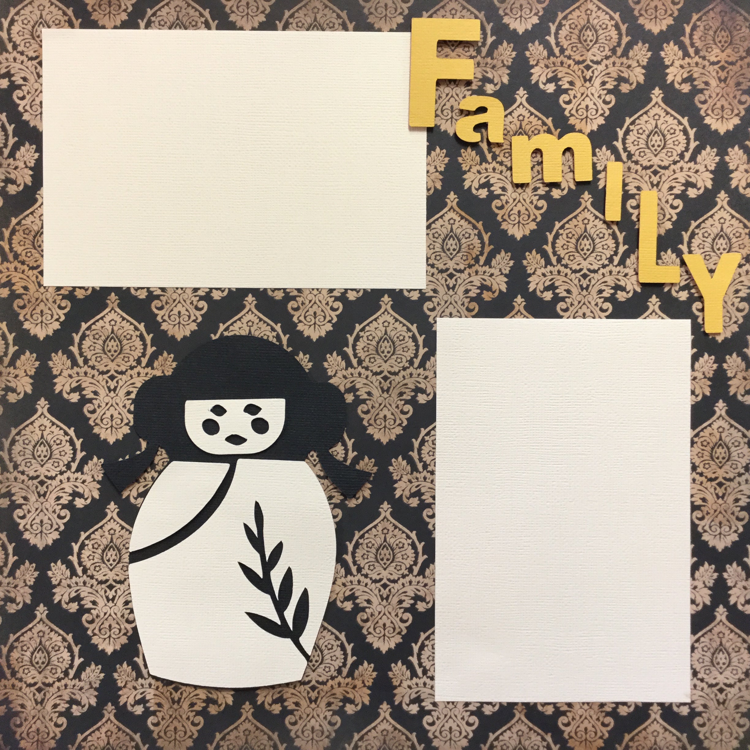 Premade Page ORIENTAL FAMILY (1) 12"x12" Scrapbook Scrapbooksrus