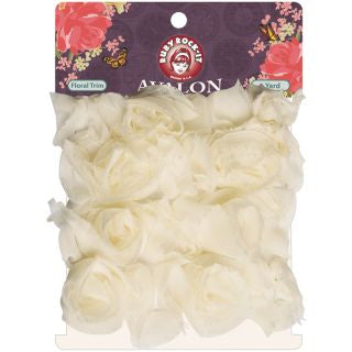 Ruby Rock It Avalon FLORAL TRIM 1yd Scrapbooksrus
