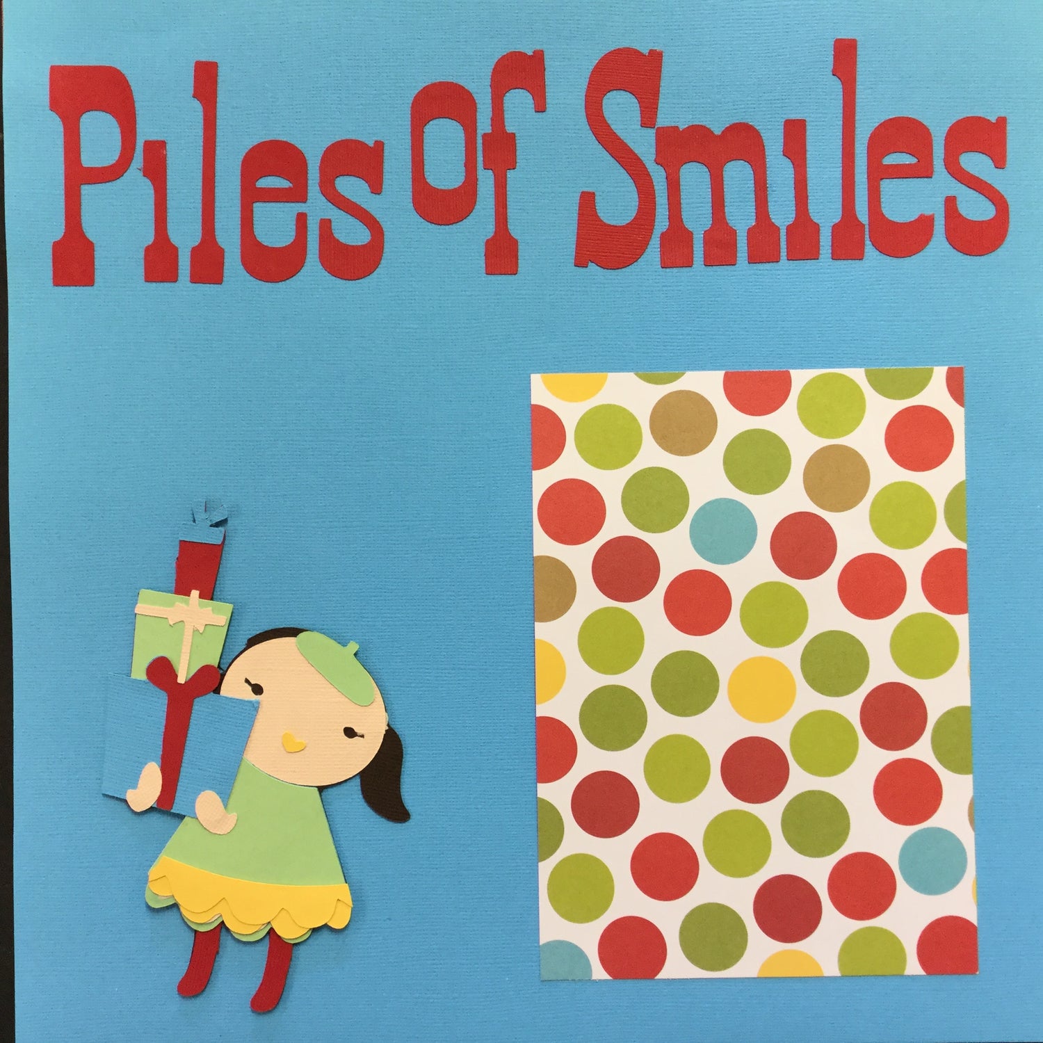 Premade PILES OF SMILES (2) 12”X12” Scrapbook Christmas Pages Scrapbooksrus