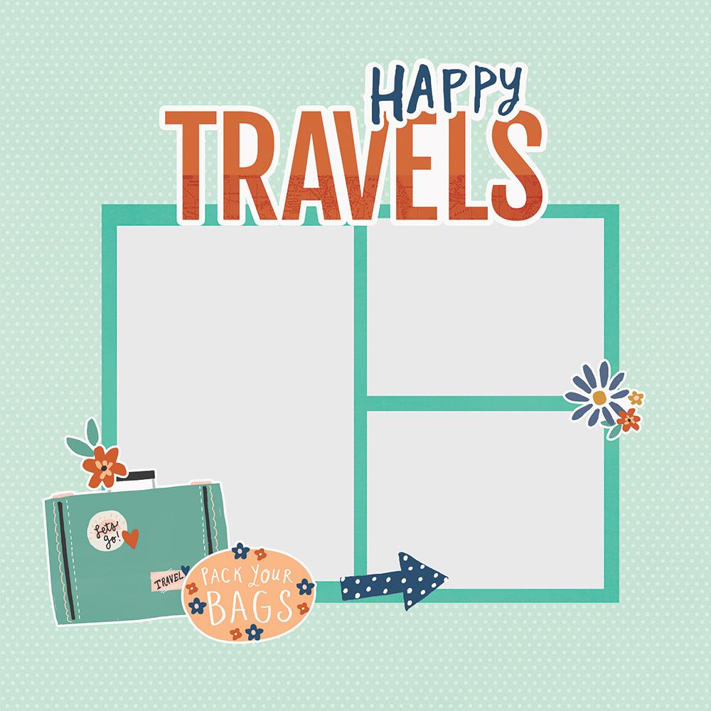 Simple Stories Simple Pages HAPPY TRAVELS Page Pieces Scrapbooksrus