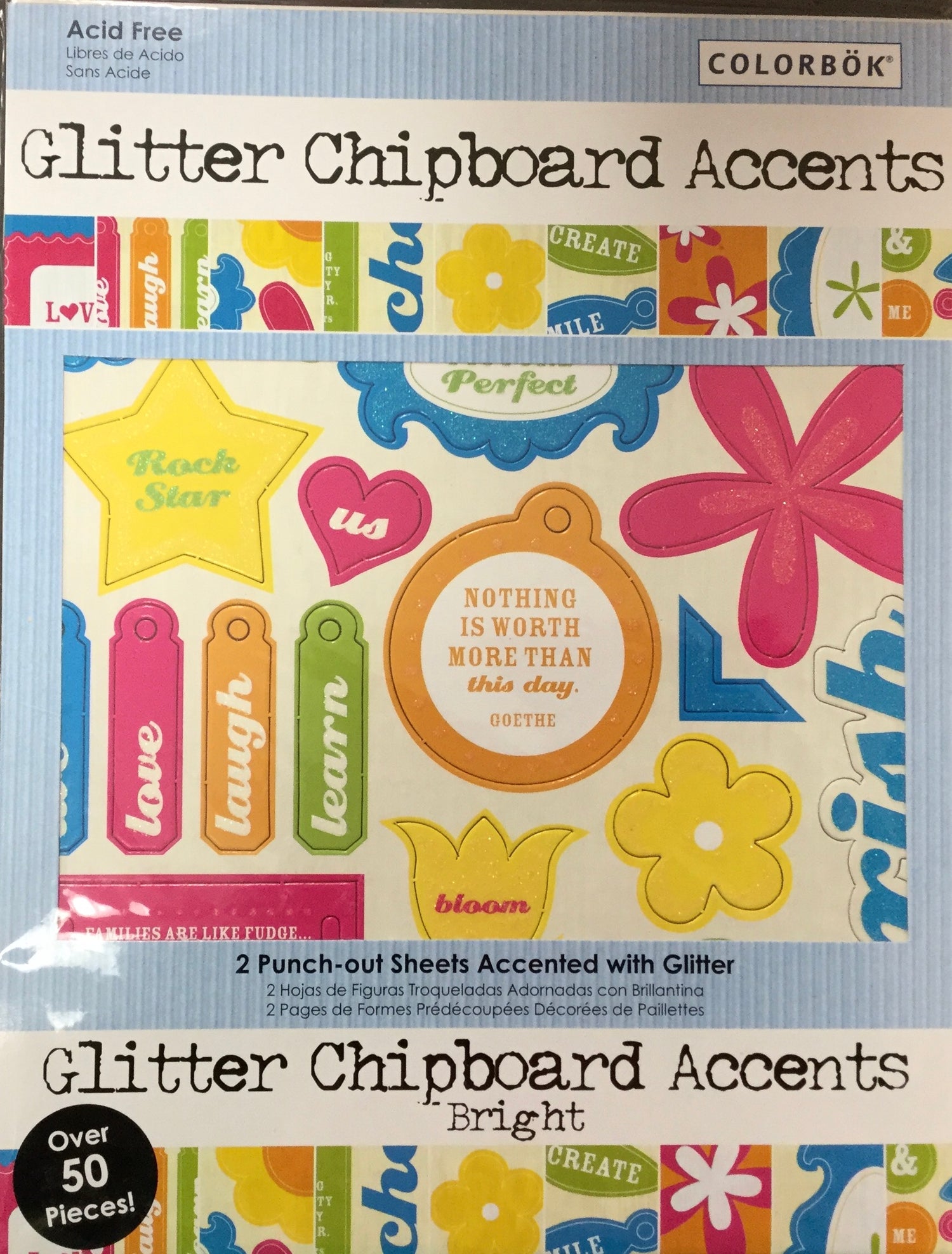 Colorbok GLITTER Chipboard Accents Scrapbooksrus