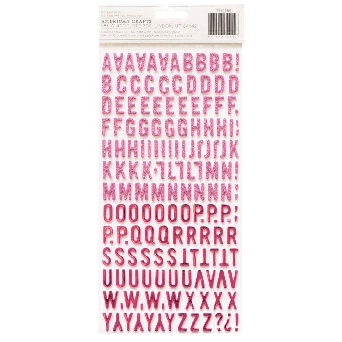 Bo Bunny COUNT WAYS Glitter Foam Letter Stickers Scrapbooksrus