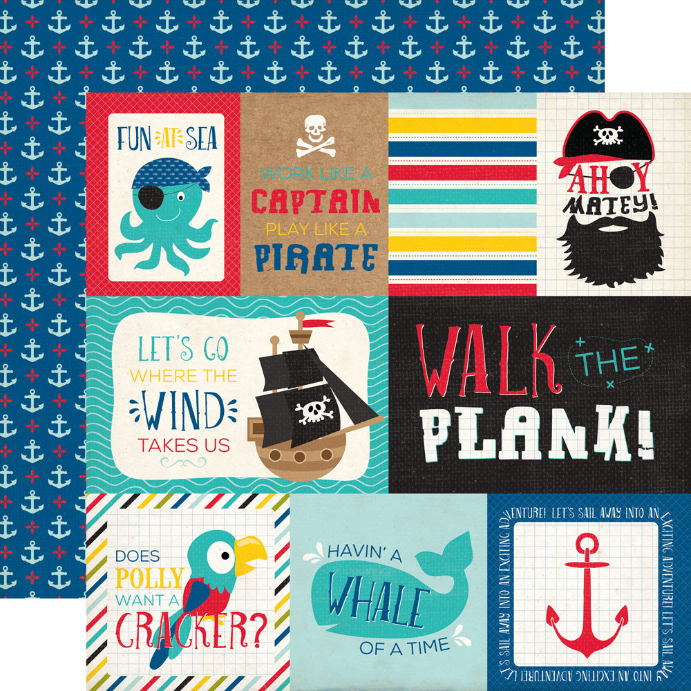 Echo Park Pirate’s Life JOURNALING CARDS 12"x12" Paper Scrapbooksrus