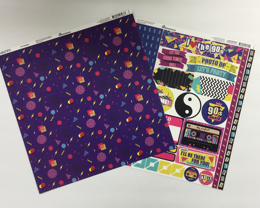 Reminisce 90’s FLASHBACK Paper Pack 2pc Scrapbooksrus