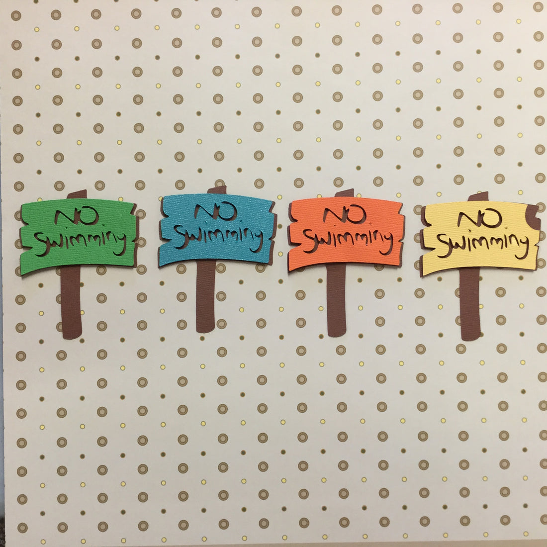 NO SWIMMING SIGN Camping Scrapbook Die Cuts Scrapbooksrus