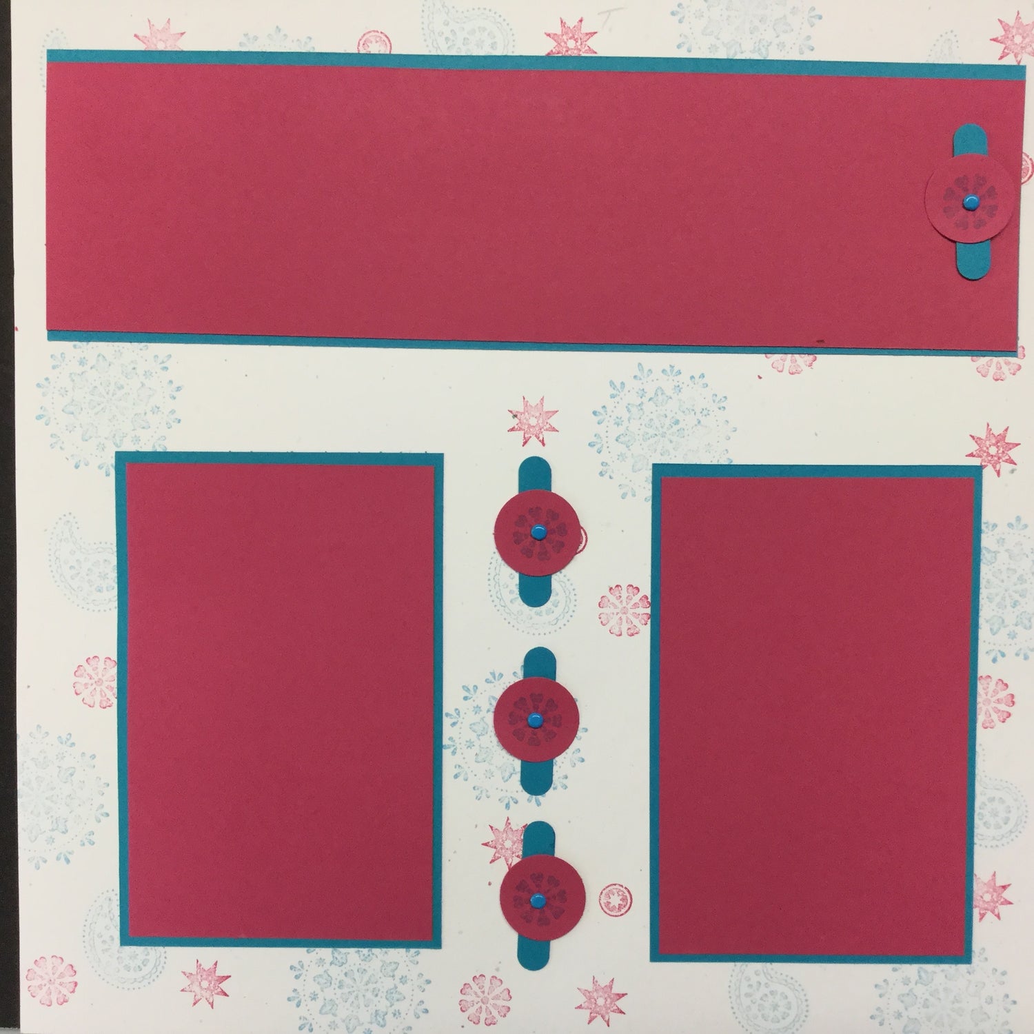 Premade Pages PAISLEY BUTTONS (2) 12"X12" Scrapbook Pages Scrapbooksrus