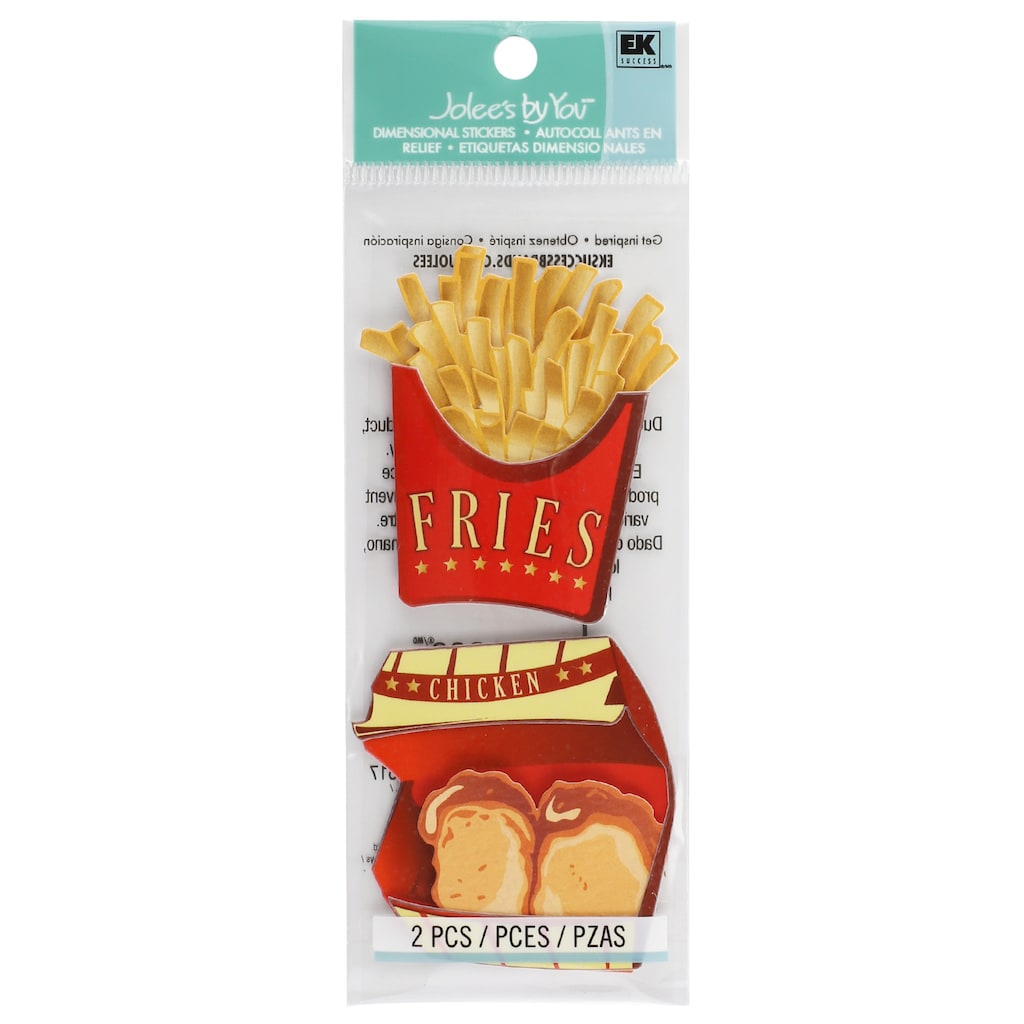 EK Success Jolee’s Boutique FRENCH FRIES N CHICKEN NUGGETS Stickers 2pc Scrapbooksrus