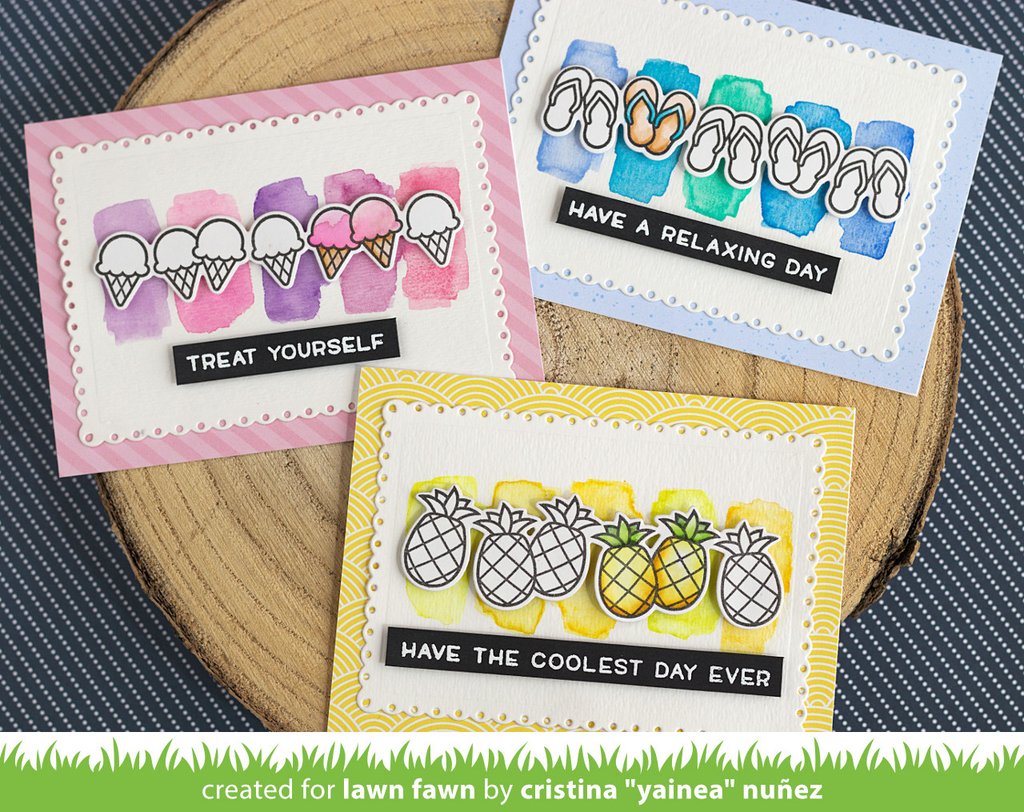 Lawn Fawn SIMPLY SUMMER SENTIMENTS Clear Stamps 4"X3"