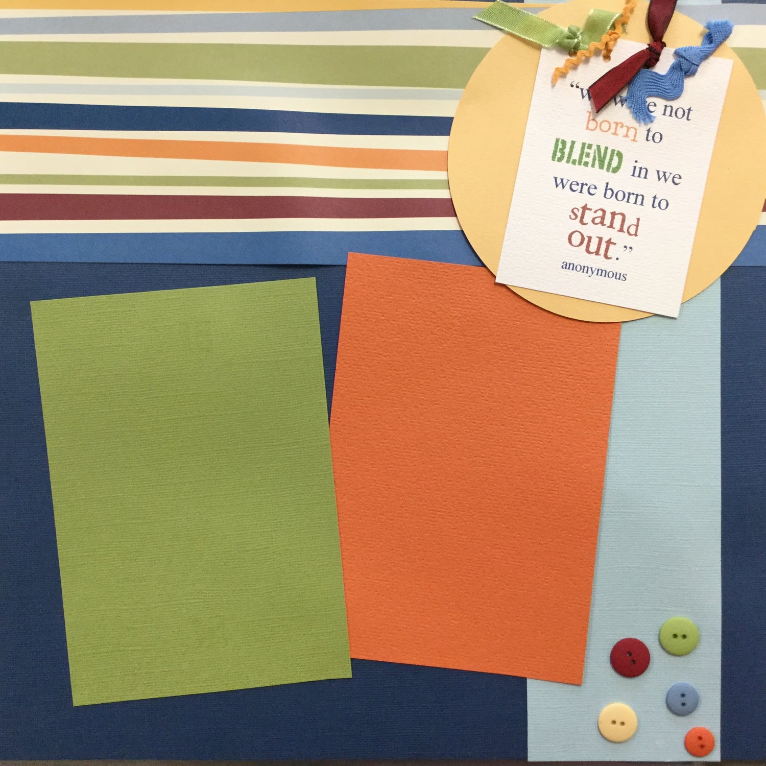 $5.00 Premade Pages STAND OUT (2) 12"X12" Scrapbook Pages Scrapbooksrus