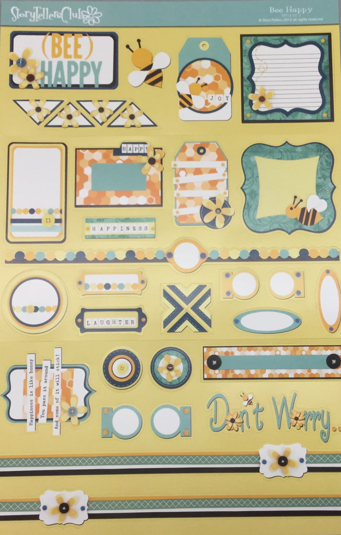 StoryTellers BEE HAPPY Diecut Sheet 13"X18" Scrapbooksrus
