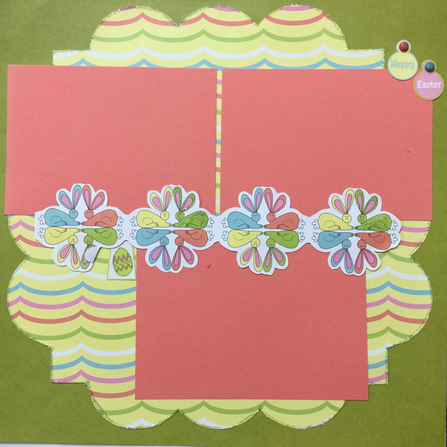 Premade Pages $5.00 EASTER BUNNIES 12"X12" Scrapbook Pages Scrapbooksrus