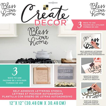 DCWV Create Decor BLESS OUR HOME Stencil Scrapbooksrus