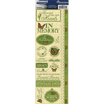 Reminisce IN LOVING MEMORY Stickers 16pc Scrapbooksrus