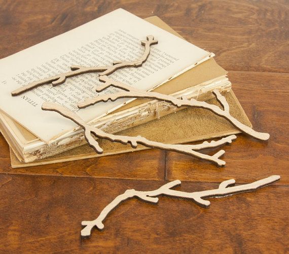 Prima Branches Laser Cut WOOD ICONS 4pc Scrapbooksrus