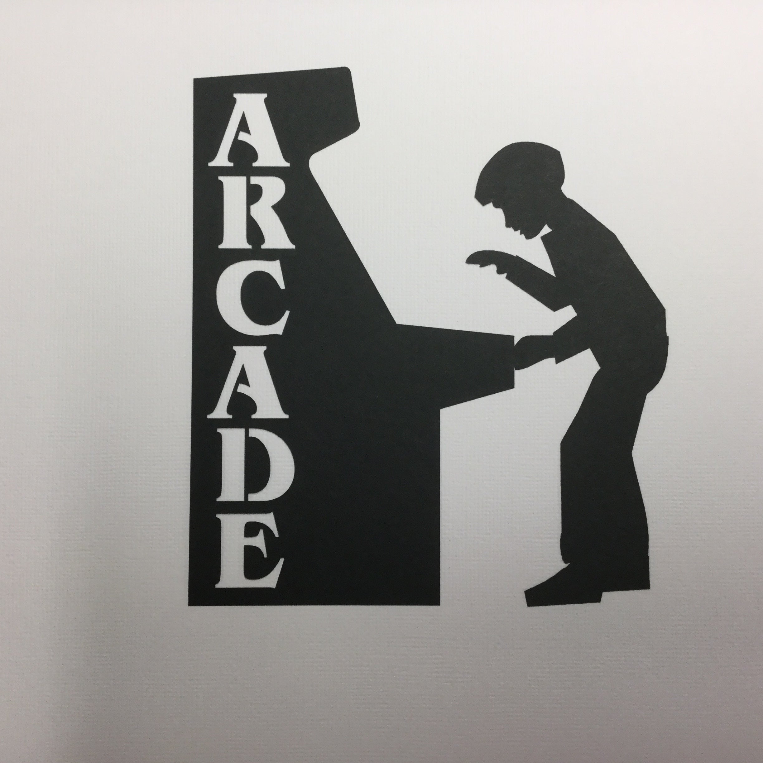 ARCADE Video Game Playing Boy Black Laser Cut DieCut Scrapbooksrus