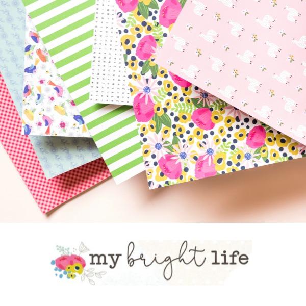 Pebbles Jen Hadfield MY BRIGHT LIFE 12"X12" Paper Pad 48 Scrapbooksrus