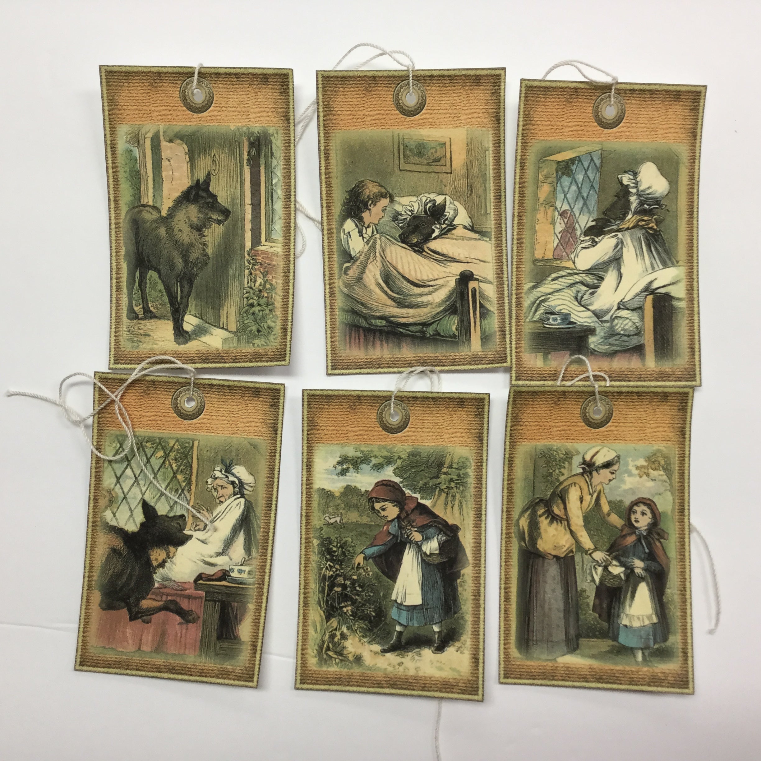 Tags & Ephemera 6pc LITTLE RED RIDING HOOD Set B Scrapbooksrus
