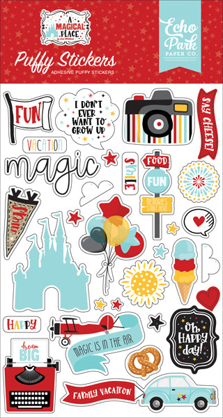 Echo Park A Magical Place PUFFY STICKERS 32pc Scrapbooksrus