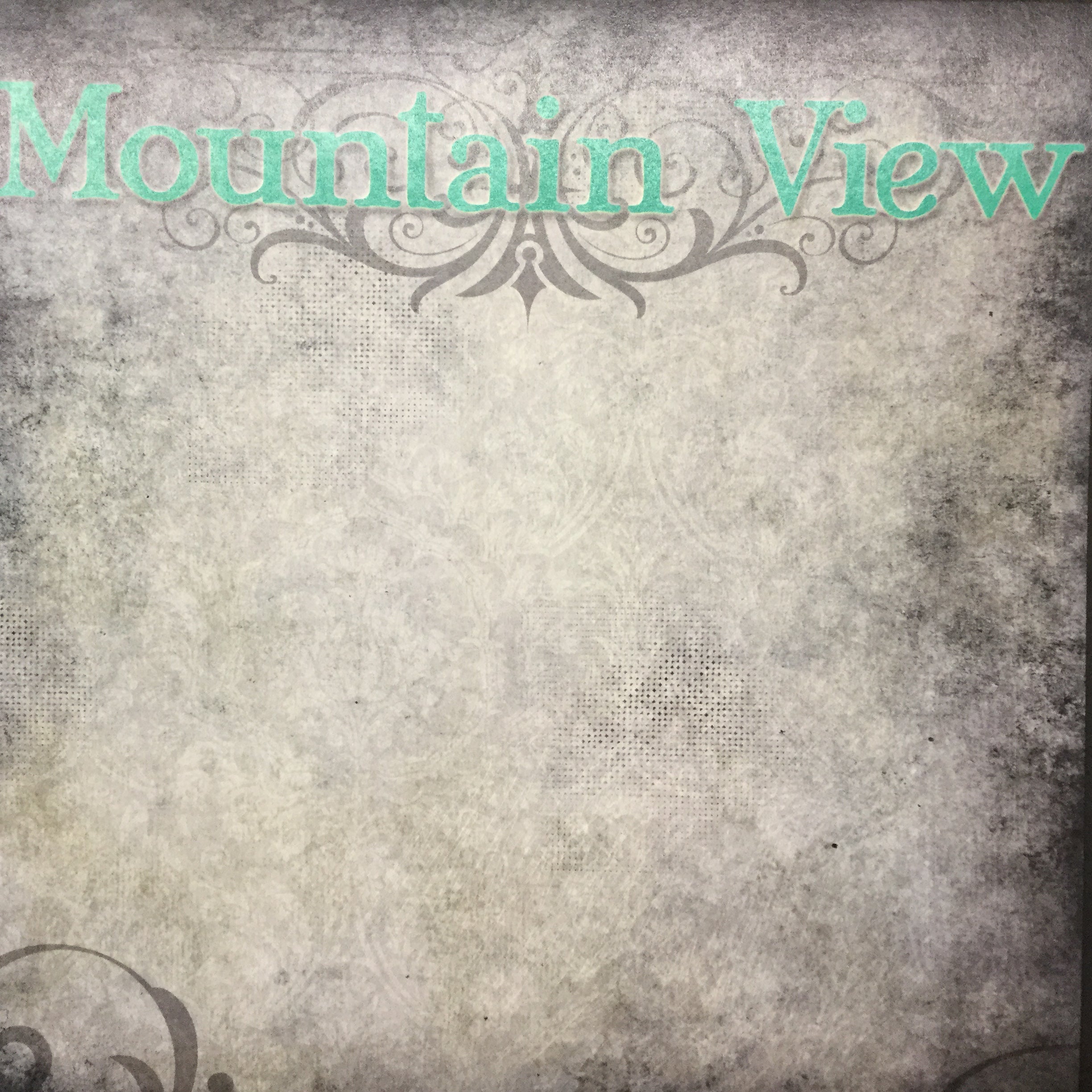 Old Antique  MOUNTAIN VIEW Green 12"X12" Custom Travel Paper LV Scrapbooksrus