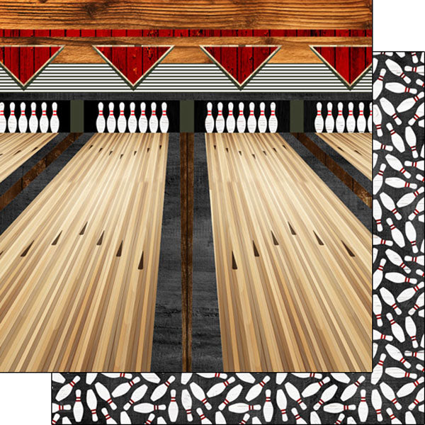 BOWLING Watercolor Wood Papers & Sticker Kit 4pc Scrapbooksrus