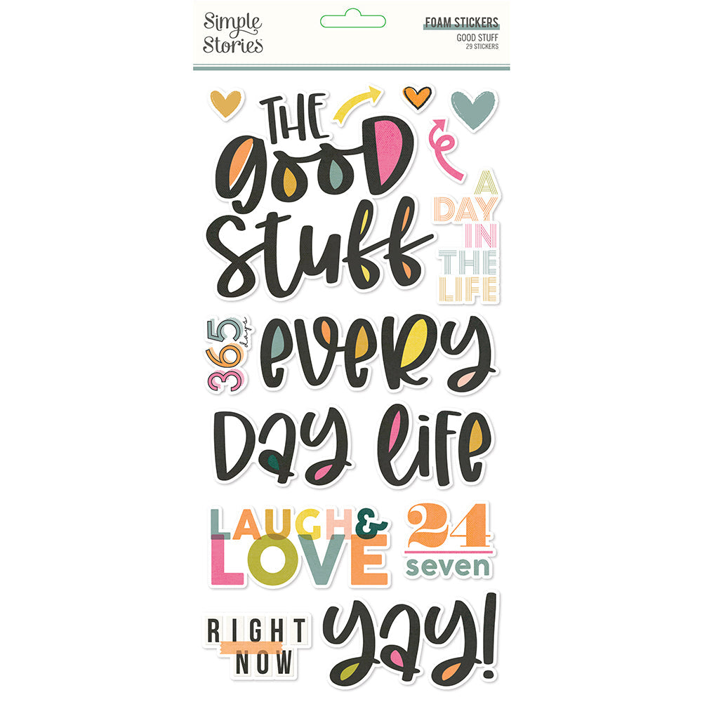 Simple Stories Good Stuff FOAM STICKERS 29pc Scrapbooksrus