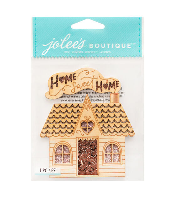 EK Success Jolee’s Boutique JOB HOUSE WOOD EMB Stickers 1pc Scrapbooksrus