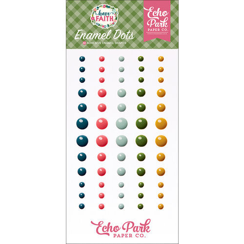 Echo Park HAVE FAITH Enamel Dots 60pc Scrapbooksrus
