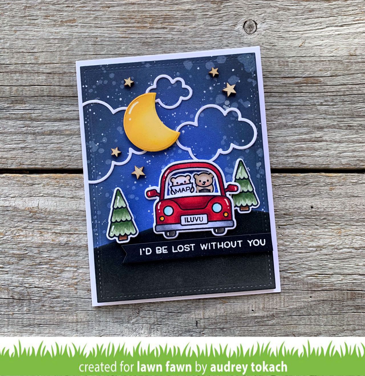 Lawn Fawn CAR CRITTERS Clear Stamps 4"X3" Scrapbooksrus