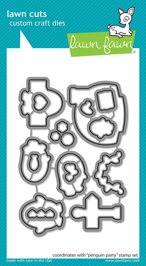 Lawn Cuts PENGUIN PARTY Custom Craft Dies 15pc Scrapbooksrus