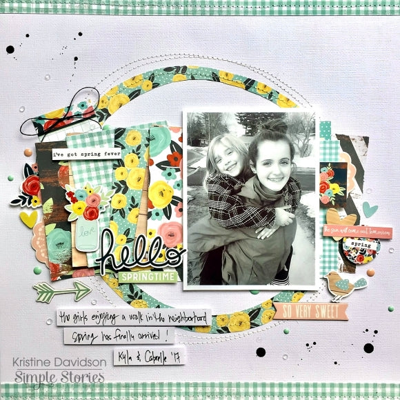 Simple Stories Welcome Spring HELLO SPRING 12x12 Scrapbook Paper Scrapbooksrus
