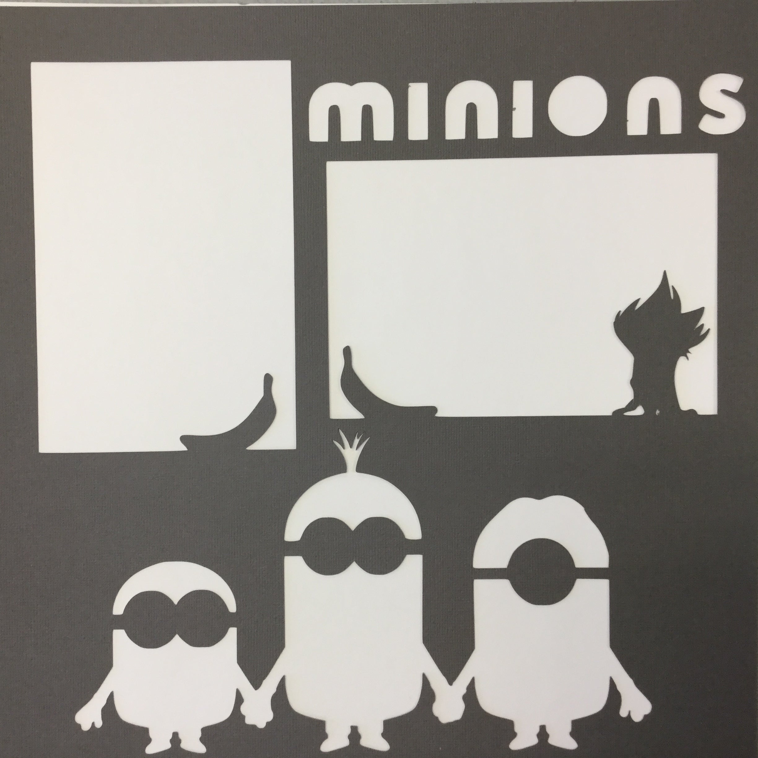 Page Frame MINIONS GRAY 12"x12" Scrapbook Overlays Scrapbooksrus