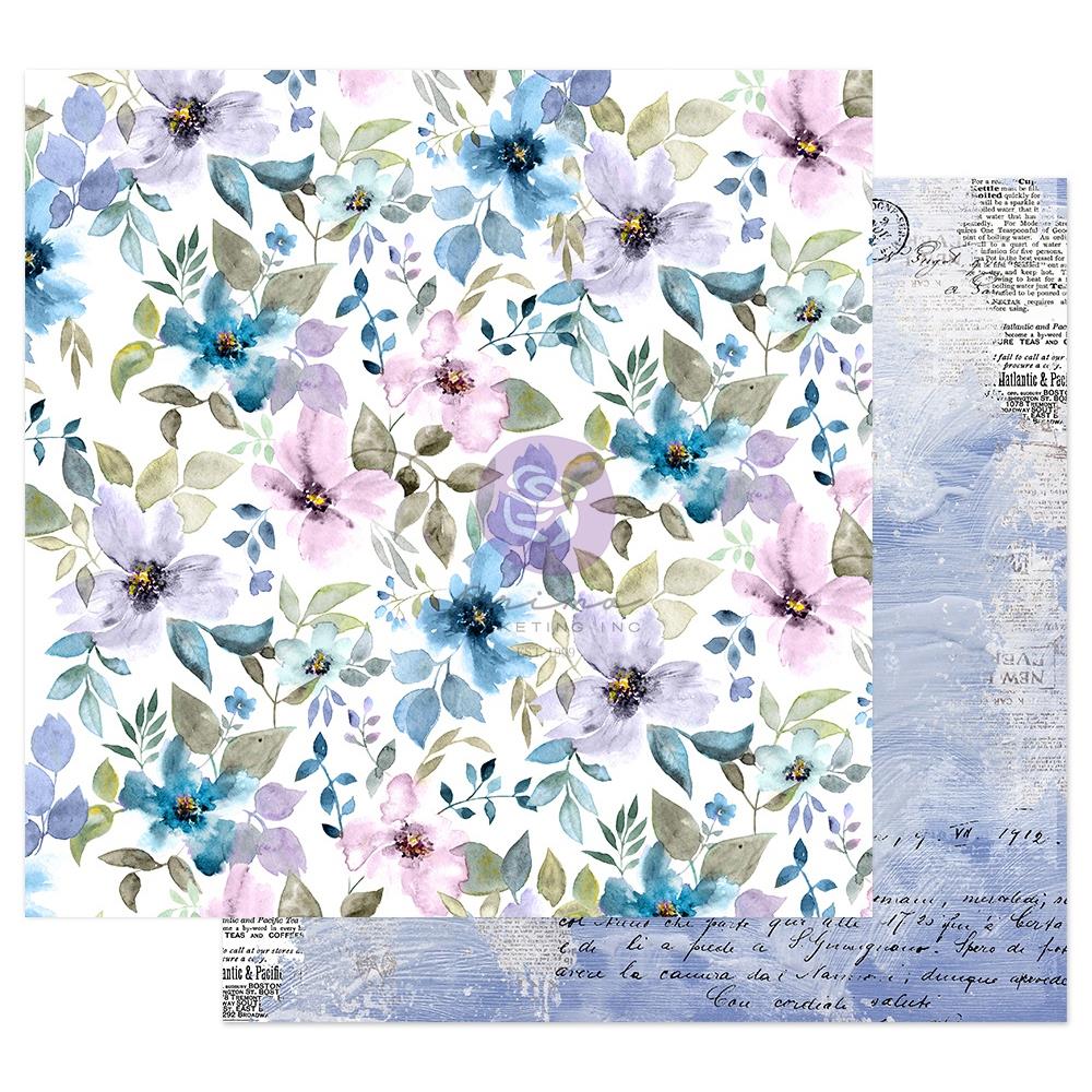 Prima Watercolor Floral IN THE WATER GARDEN 12X12 Scrapbook Paper Scrapbooksrus