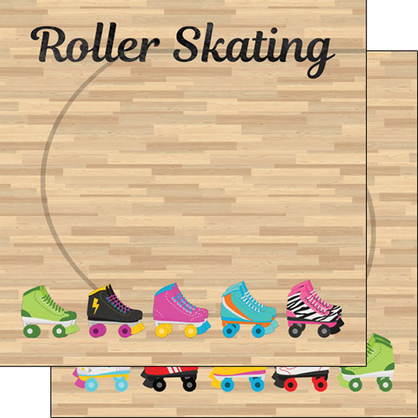 ROLLER SKATING FLOOR WATERCOLOR DS 12"X12" Paper Scrapbooksrus