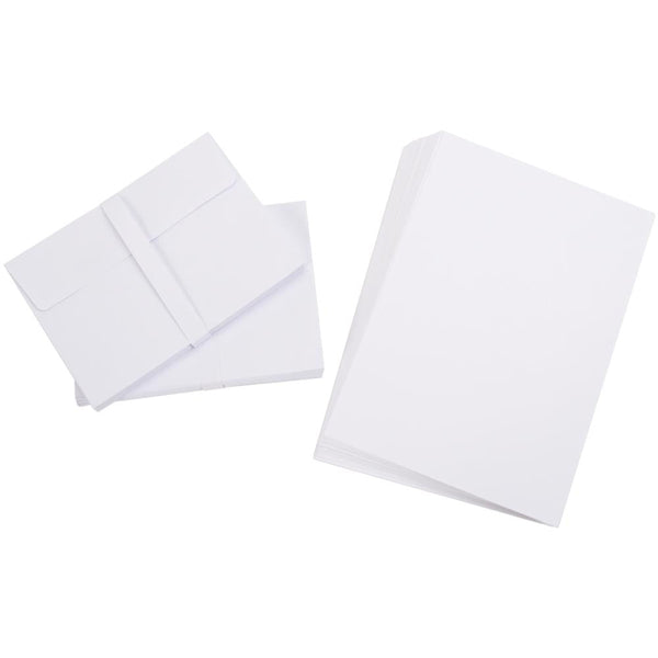 Darice Blank White Cards with Envelopes, 5 x 7 Inches, 50 Pack 