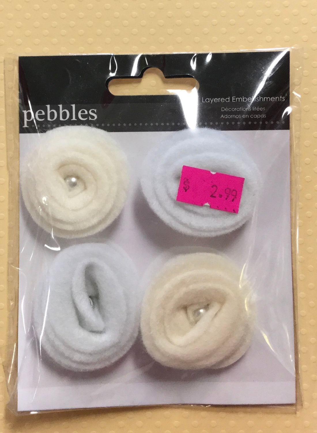 Pebbles THE MR&MRS Layered Embellishments 4pc Scrapbooksrus