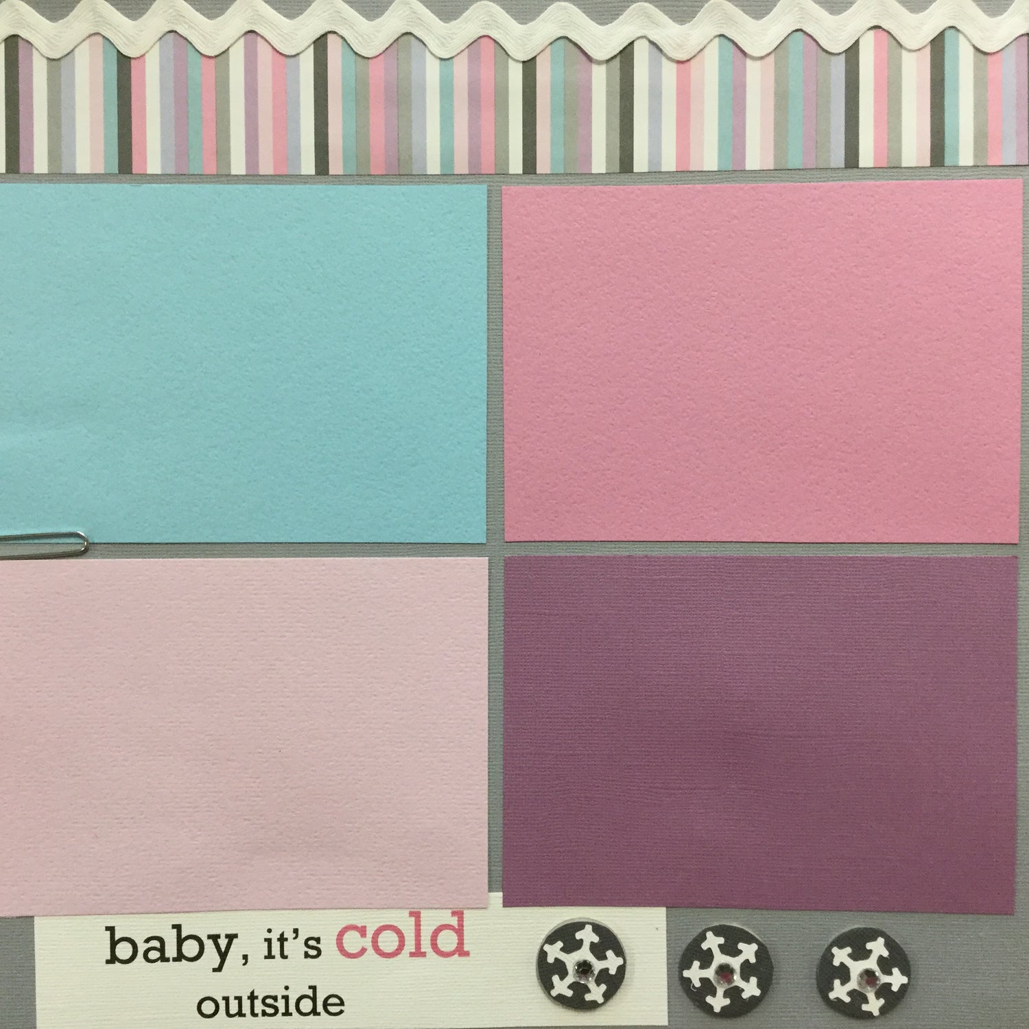 $5.00 Premade Pages BABY ITS COLD OUTSIDE 12"X12" Scrapbook Pages Scrapbooksrus