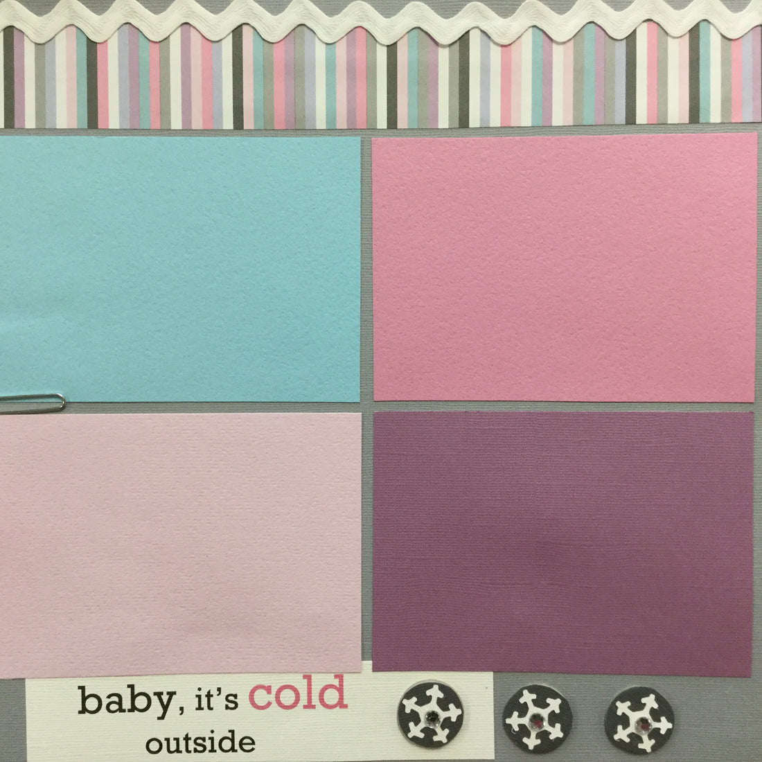 $5.00 Premade Pages BABY ITS COLD OUTSIDE 12&quot;X12&quot; Scrapbook Pages Scrapbooksrus 