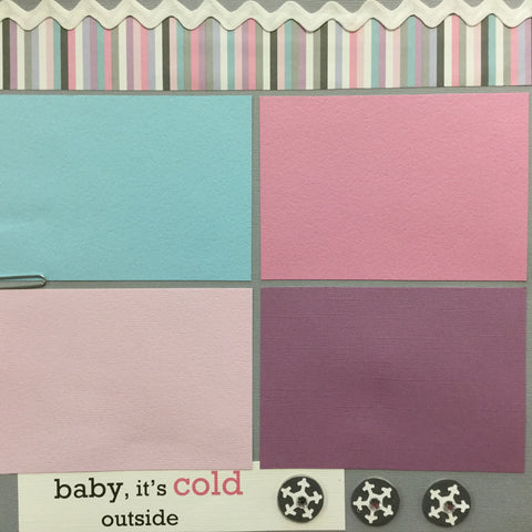 $5.00 Premade Pages BABY ITS COLD OUTSIDE 12"X12" Scrapbook Pages Scrapbooksrus 