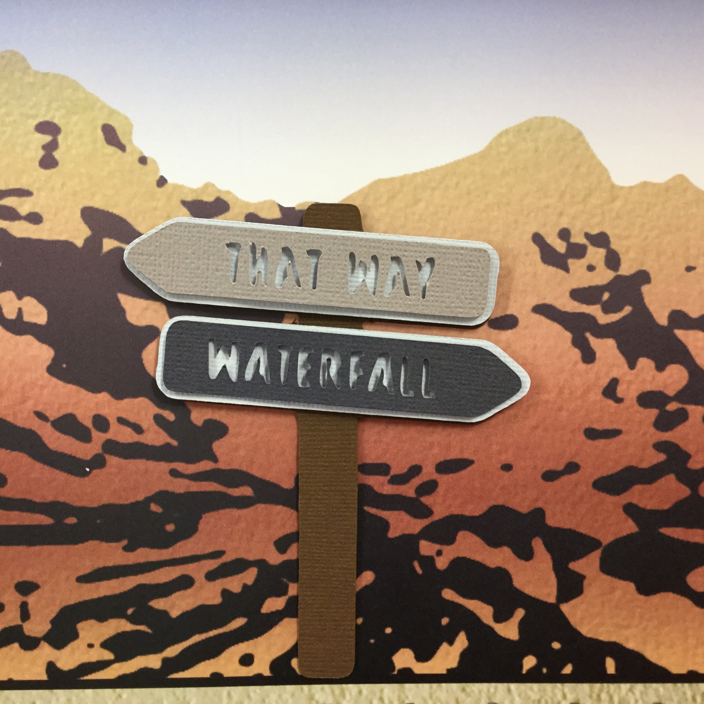 HIKING SIGN POST Forest Lake Mountain Waterfall Canyon Die Cuts Scrapbooksrus